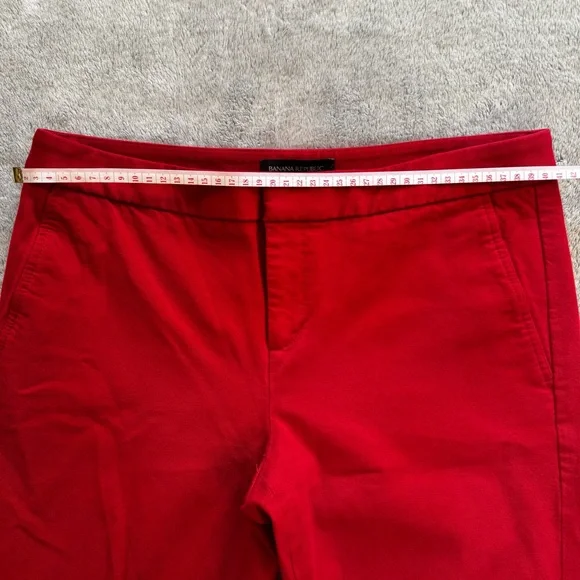 Banana Republic Red Flare Trousers Pants - Cotton Mix - Size 8 - Picture 7 of 13